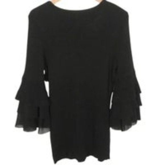 Design History Ethelda Ruffle Bell Sleeve Pullover Sweater XL - Picture 2 of 4